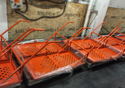 A & E POWDER COATING Logo | Industrial Powder Coating | Orange Powder Coated Products