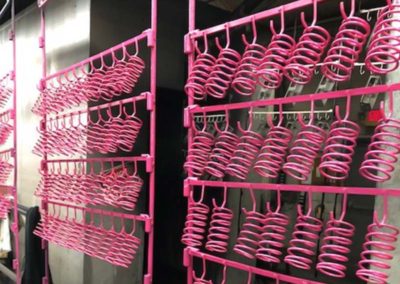 A&E POWDER COATING Logo | Industrial Powder Coating Springfield Ohio | Pink Powder Coated Springs samples