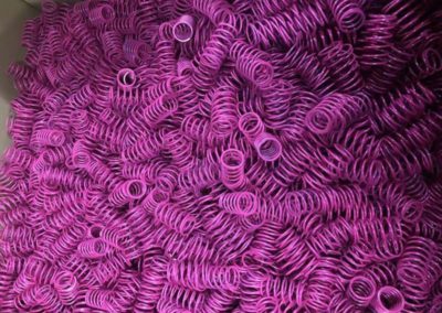 A&E POWDER COATING Logo | Industrial Powder Coating Springfield Ohio | Pink Powder Coated Springs samples